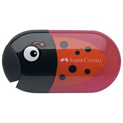 Šiljilo-gumica pvc s kutijom 2rupe Bubamara Faber Castell 183526 crveno/crno