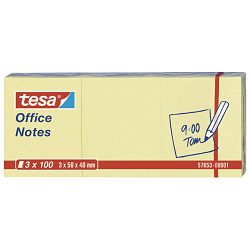 Blok samoljepljiv  40x50mm 3x100L Office notes Tesa 57653 žuti