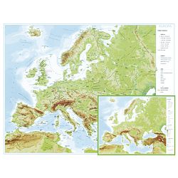 Karta Europe 56x49 plastificirana obostrana