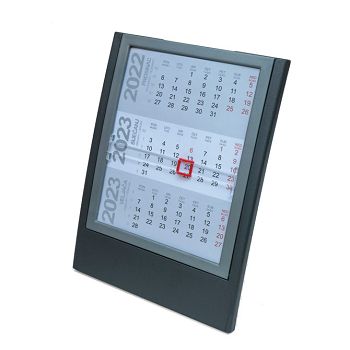 Kalendar stolni-pomični 13x17,5cm metalik sivi