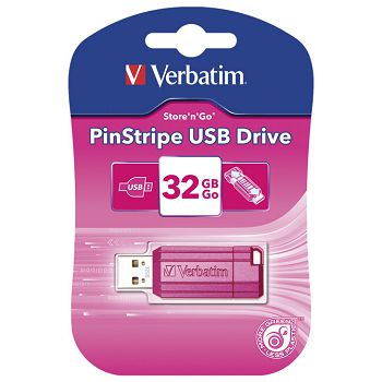 +Memorija USB 32GB PinStripe Verbatim 49056 pink blister