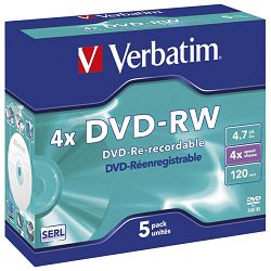 DVD-RW 4,7/120 4x JC Mat Silver Verbatim 43285