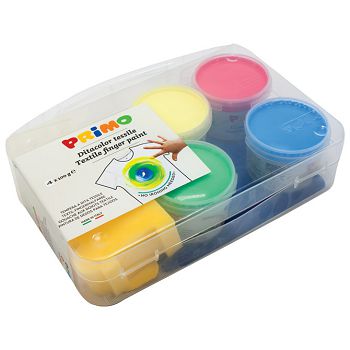 Boja tempera za ruke za tekstil 100g u čaši 4boje+pribor Primo 228TXD100