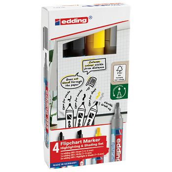 -Set Marker Flipchart effect za signiranje i sjenčanje pk4 Edding