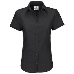 Košulja ženska kratki rukavi B&C Oxford 135g crna 4XL!!