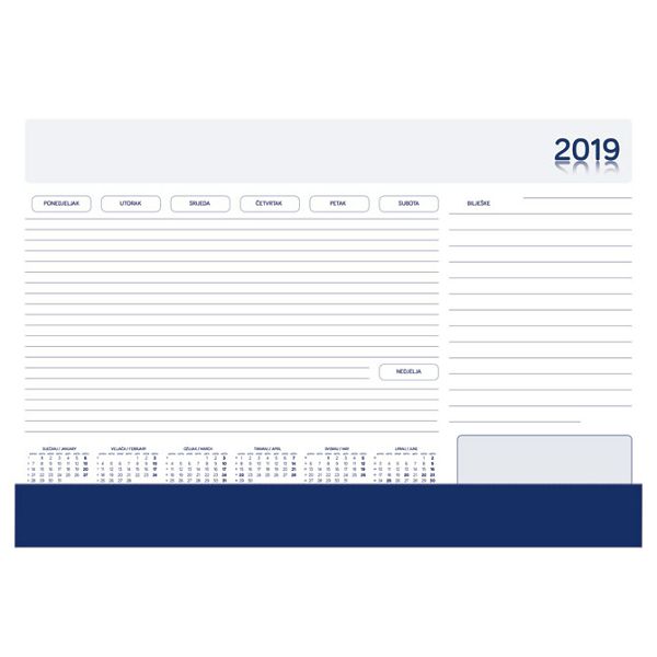 Mapa stolna-blok s klapom 60x42cm Fornax plava