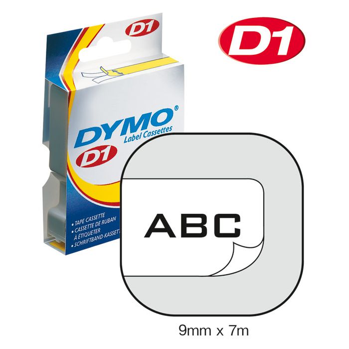 Vrpca D1  9mmx7m Dymo 40913 crno-bijela
