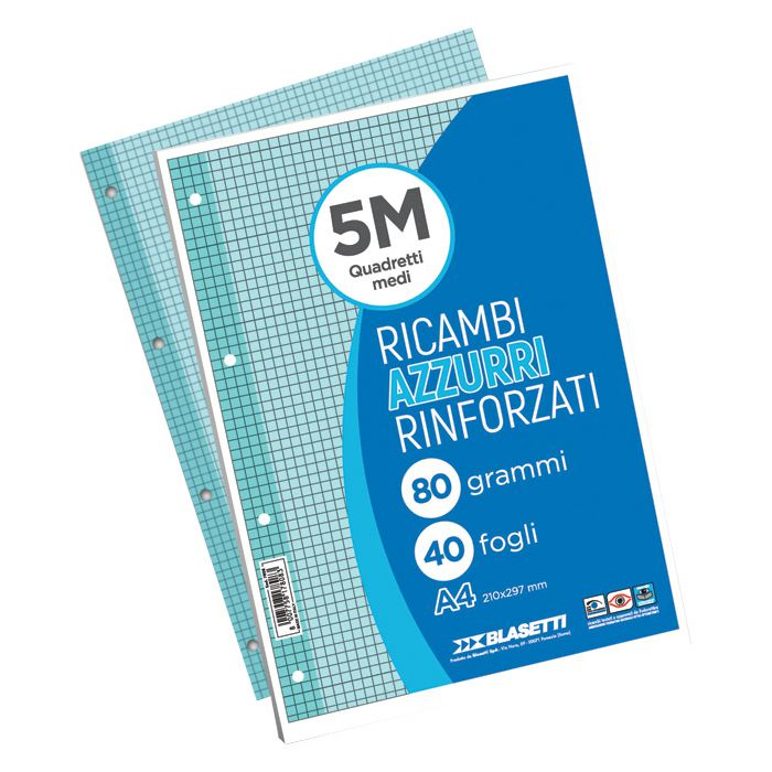 Blok za mapu uložnu 4 rupe A4 crte 40L Blasetti plavi