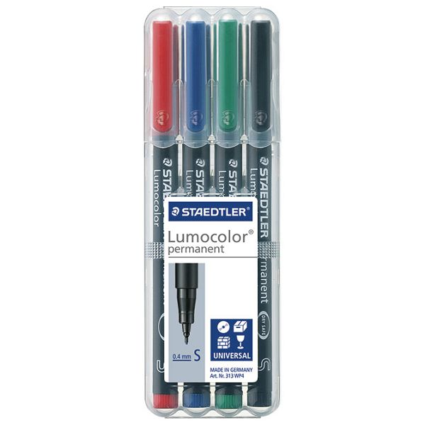 Marker permanentni 0,4mm pk4 Lumocolor Staedtler 313WP4