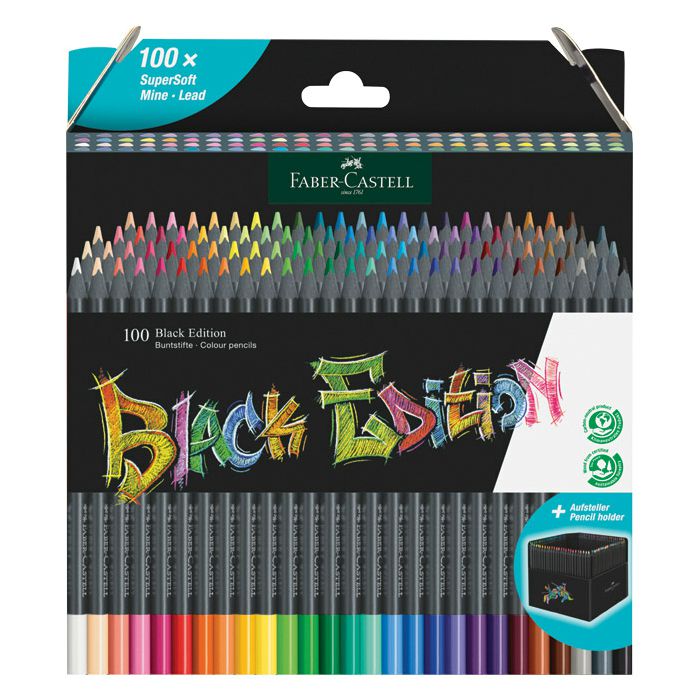 Boje drvene 100boja trokutaste Black Edition Faber Castell 116411 blister 