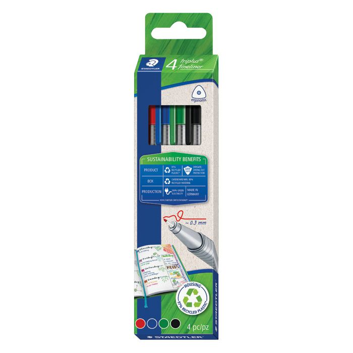 Flomaster fineliner 0,3mm pk4 reciklirani Triplus Staedtler 334 RC4 