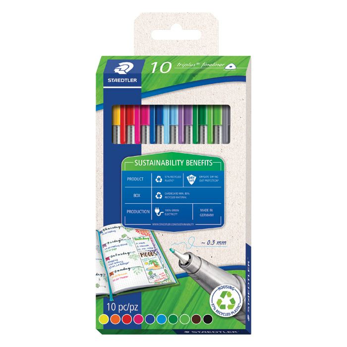 Flomaster fineliner 0,3mm pk10 reciklirani Triplus Staedtler 334 RC10 