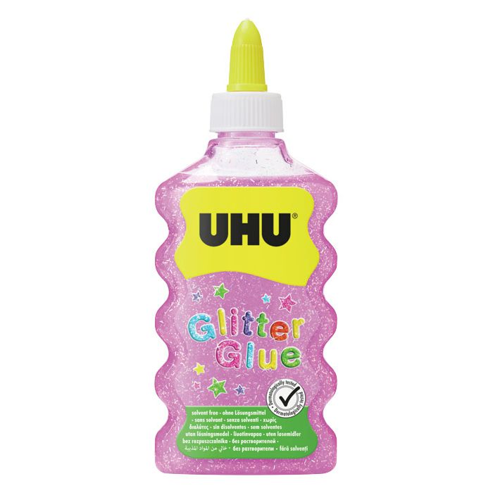 Ljepilo glitter glue 177ml UHU rozo