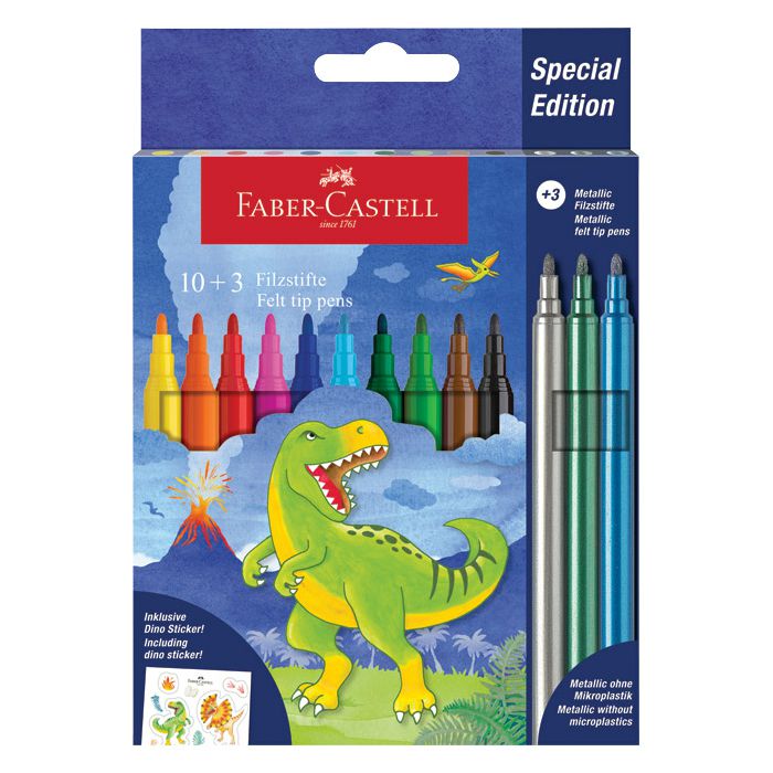 Flomaster školski  10+3boje Dino Faber Castell 554214 blister