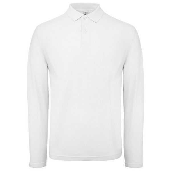 Majica dugi rukavi B&C Polo ID.001 LSL 180g bijela 3XL