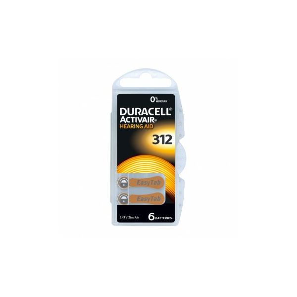 Baterija za slušni aparat Duracell Activair 312 / PR41 1,45V zink pk6 blister
