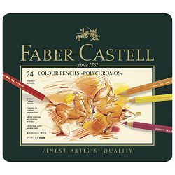 -Boje drvene  24boje metalna kutija Polychromos Faber Castell 110024