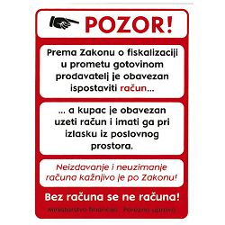 Naljepnice I-412 POZOR - fiskalizacija