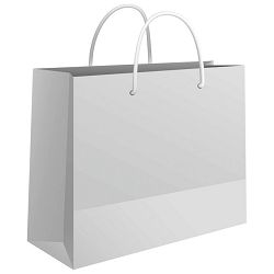 Vrećice ukrasne 50x37x12cm sjajne plastične Fornax bijele
