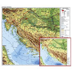 Karta Hrvatske 56x49 plastificirana obostrana Trsat
