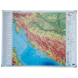 Mapa stolna Hrvatske kartonska 64x48cm obostrana Trsat