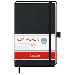 Notes A5 karo 96L 80g s gumicom Kompagnon Brunnen 10-55228 05 crni
