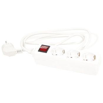 Kabel produžni s prekidačem 3rupe/1,5m Commel 0814 bijeli blister!!