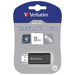 Memorija USB  8GB PinStripe Verbatim 49062 crna blister