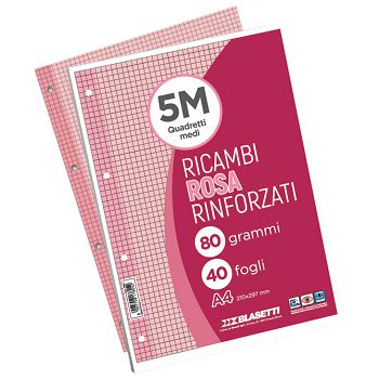 Blok za mapu uložnu 4 rupe A4 crte 40L Blasetti roza