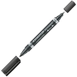 Marker permanentni duo 0,6 i 1,5mm Lumocolor Staedtler 348 crni