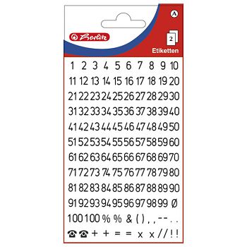 +Naljepnice mali brojevi Herlitz 837161 crne blister
