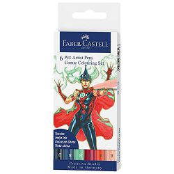 Flomaster Pitt artist  6boja Comic Colouring Faber Castell 267196 blister