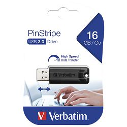 Memorija USB 16GB 3.0  PinStripe Verbatim 49316 crna blister