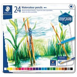 Boje drvene-vodene 24boje Aquarell Design Journey Staedtler 14610C M24 metalna kutija