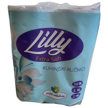 Ručnik papirnati jastučni 22cm dvoslojni pk2 Lilly Extra soft bijeli