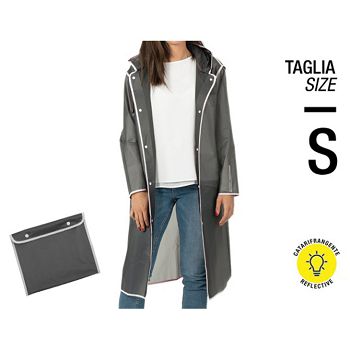 Kabanica  reflektirajući rub, bijeli gumbi  Perletti 14218 prozirno-siva S