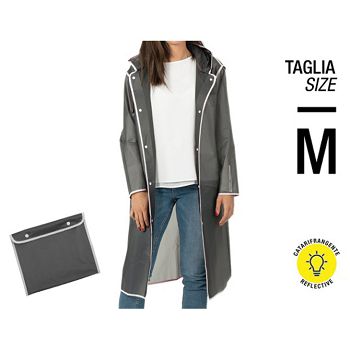 Kabanica  reflektirajući rub, bijeli gumbi  Perletti 14219 prozirno-siva M