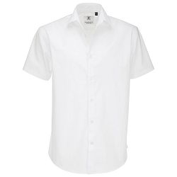 Košulja muška kratki rukavi B&C Black Tie 135g bijela 2XL