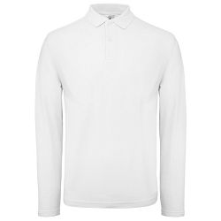 Majica dugi rukavi B&C Polo ID.001 LSL 180g bijela L