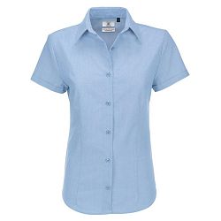 Košulja ženska kratki rukavi B&C Oxford 135g oxford plava 4XL