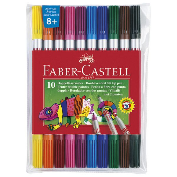 Flomaster školski  10boja obostrani Faber Castell 151110 blister