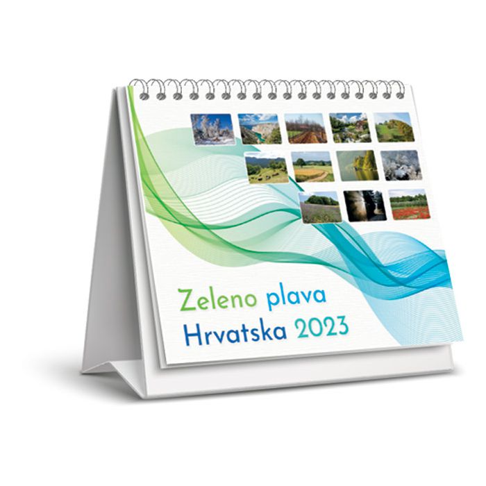 Kalendar stolni mali "Zeleno-plava Hrvatska" 13 listova, spirala