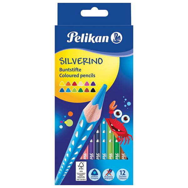 Boje drvene  12 boja Sliverino Pelikan 700634 blister