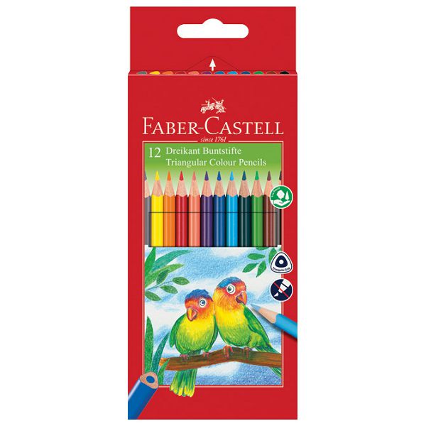 Boje drvene  12boja trokutaste Faber Castell 120523 blister