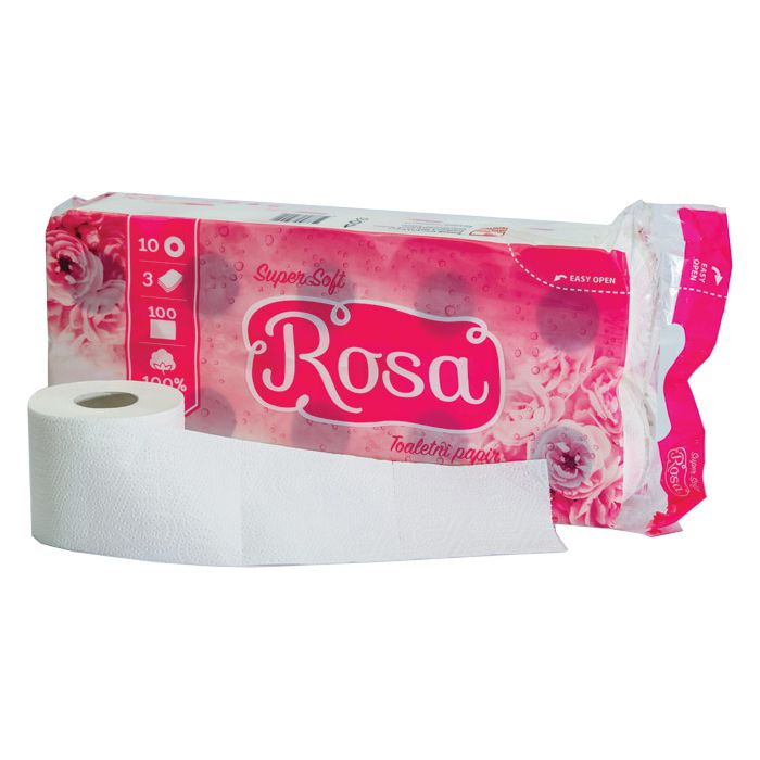 Papir toalet-rola troslojni pk10 Rosa Super soft