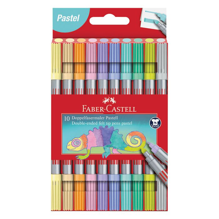 Flomaster školski  10boja obostrani Pastel Faber Castell 151112 blister