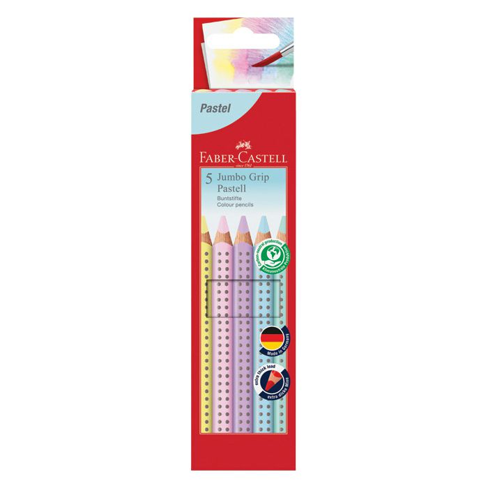 Boje drvene   5boja Jumbo Grip pastel Faber Castell 110991