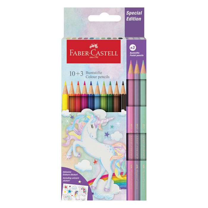 Boje drvene  10boja +3boje drvene pastel Unicorn Faber Castell 111219 blister