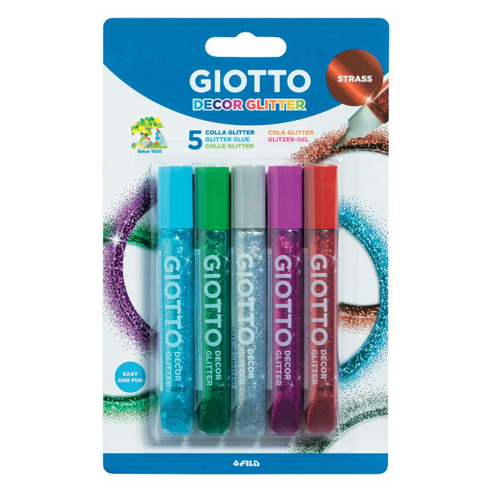 Ljepilo glitter 10,5mlx5boja Giotto Strass Fila 5452 blister