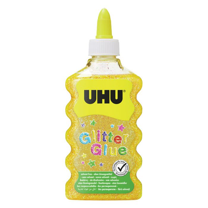 Ljepilo glitter glue 177ml UHU zlatno